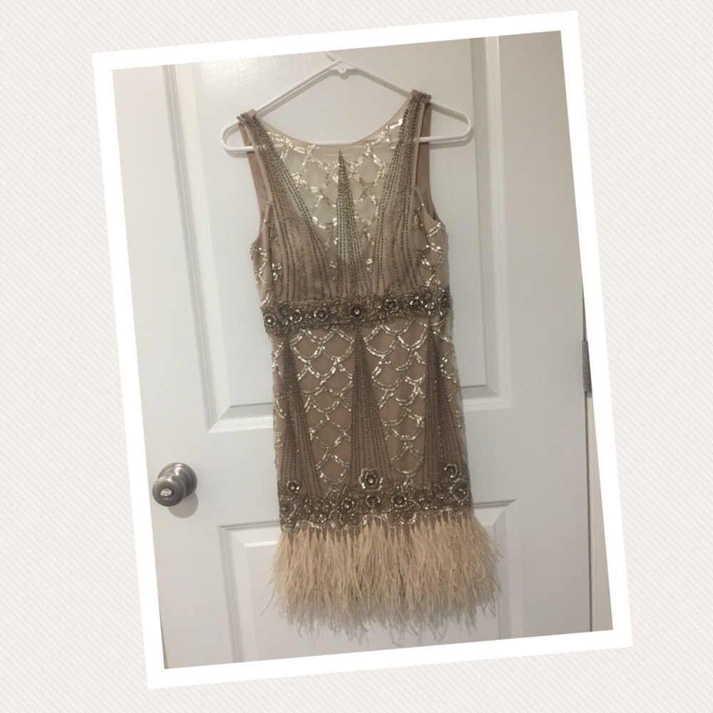 Sue Wong Dress Gatsby Feathers size 2
